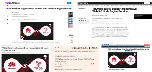 海外知名媒體聚焦 華為云Web3.0節(jié)點(diǎn)引擎服務(wù)國際站首批支持波場TRON網(wǎng)絡(luò)